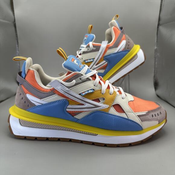 FILA Sandenal Shoes Mens Size 11 Multicolor Orange Blue Chunky Sneakers Gum Sole - Picture 2 of 10